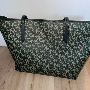 Coach Signature Tote - Black and Tan